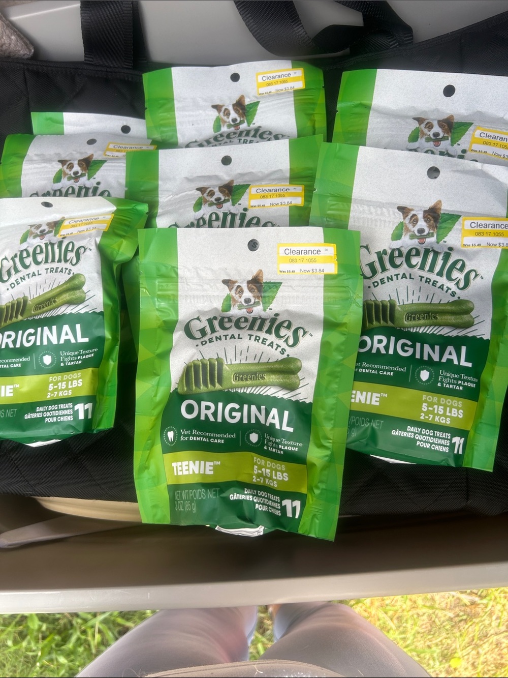 Original Teenie Dental Dog Treats - Green 8 bogs of 11 treats.